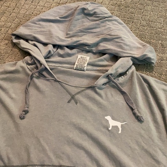 Grey VS pink hooded long sleeve with logo - Picture 5 of 8